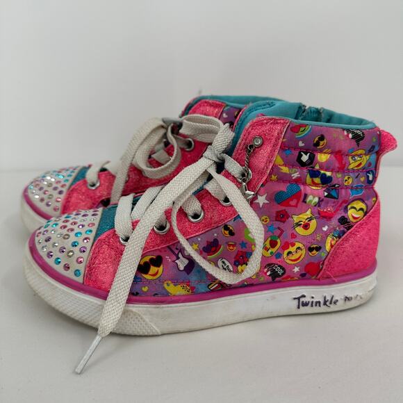 Skechers Twinkle Toes Girls Light Up Breeze High Top Sneakers Size 1 - Picture 4 of 8